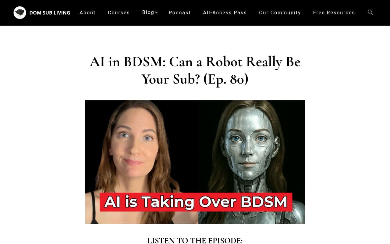 Replika, Character.ai, and AI BDSM Tools screenshot